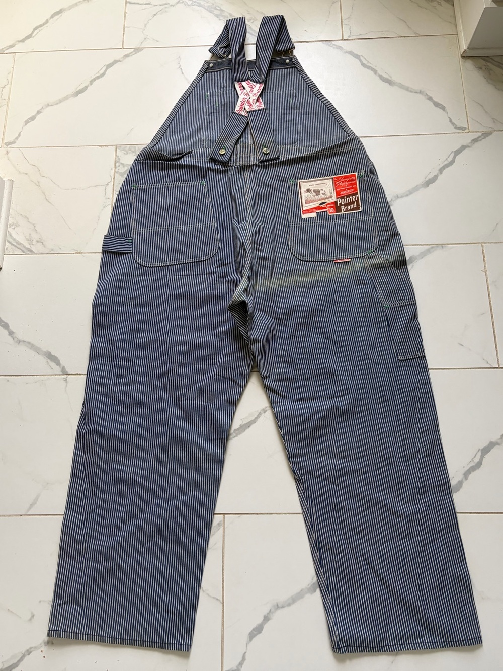 Vintage 1950s 50s Pointer Brand Hickory Stripes Overalls Deadstock NWT Denim